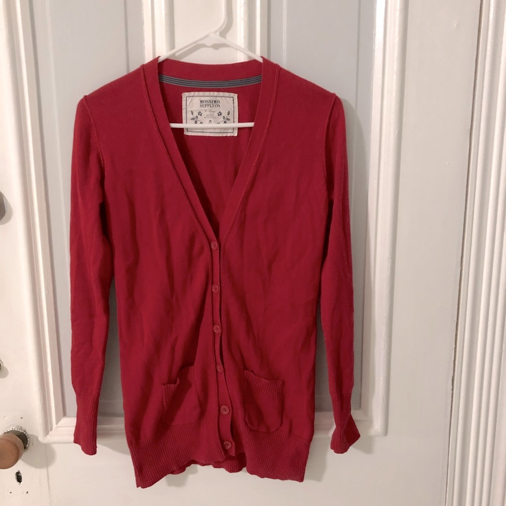NWOT Mossimo Supply Co girl’s red cardigan sweater size XL 14/16